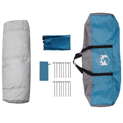 vidaXL Instant Tent with Rainfly 4-Person Quick-Release with Roof Blue