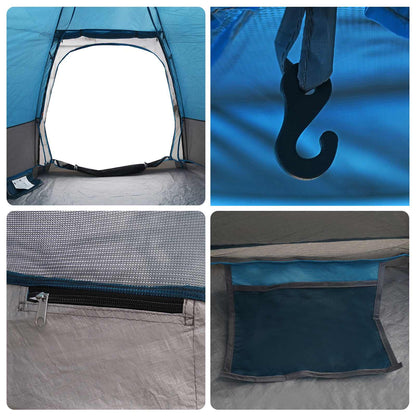 vidaXL Instant Tent with Rainfly 4-Person Quick-Release with Roof Blue
