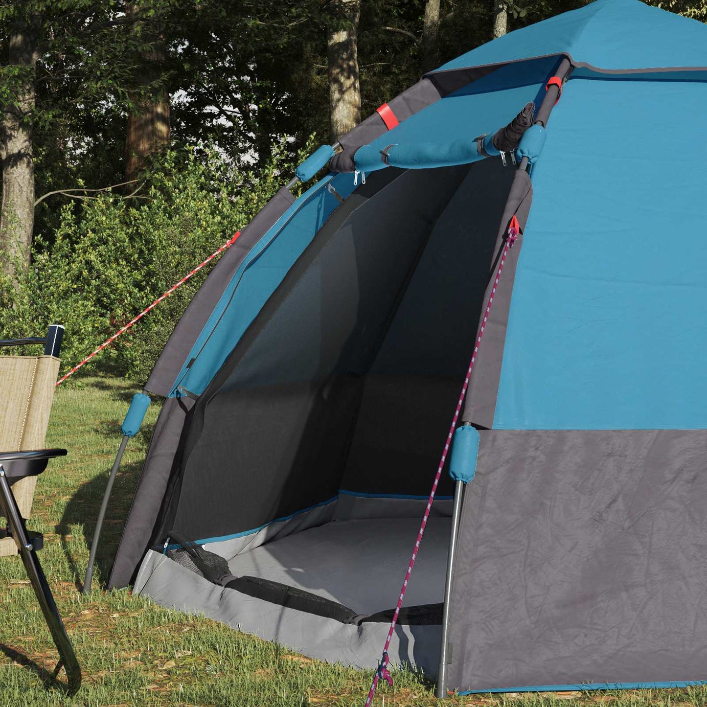 vidaXL Instant Tent with Rainfly 4-Person Quick-Release with Roof Blue