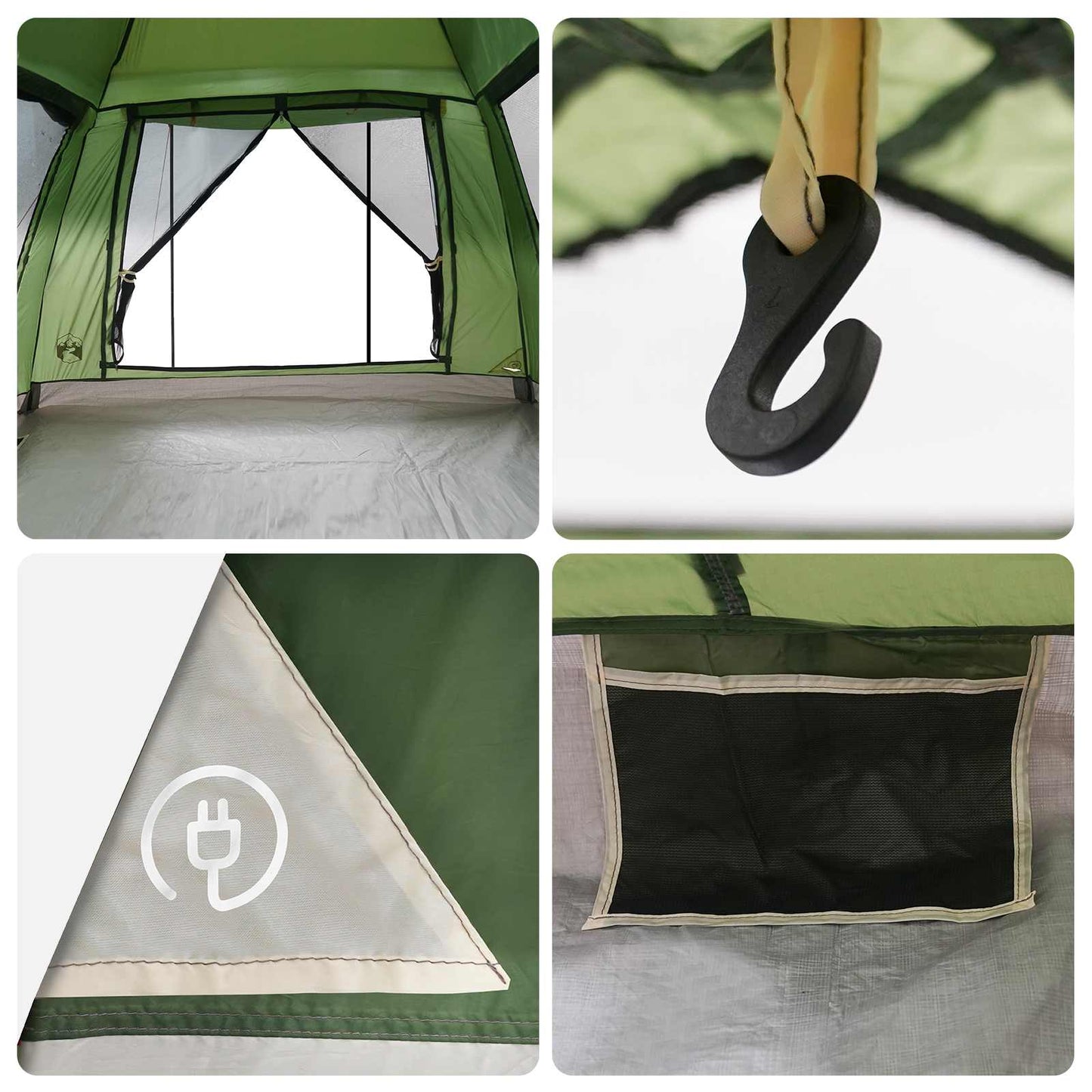 vidaXL Instant Tent with Rainfly 3-Person Quick-Release Green