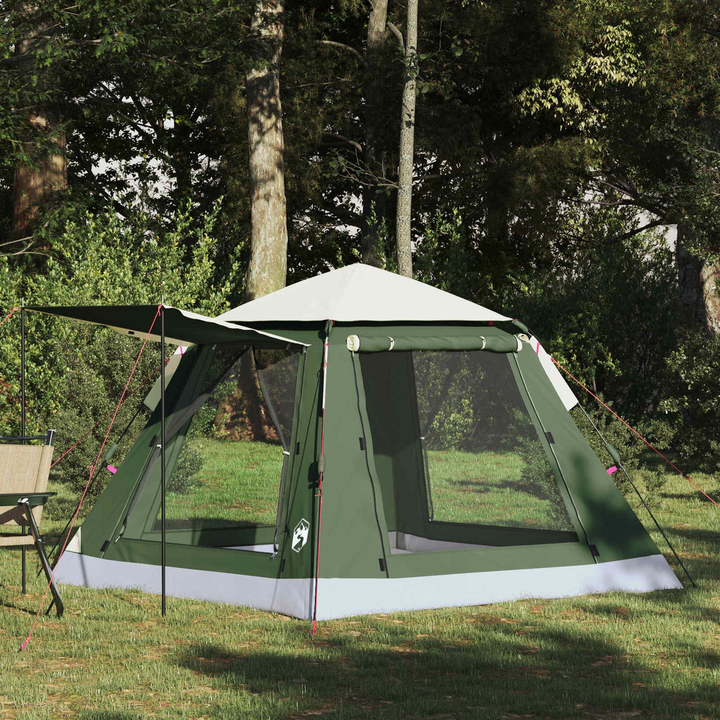 vidaXL Instant Tent with Rainfly 3-Person Quick-Release Green