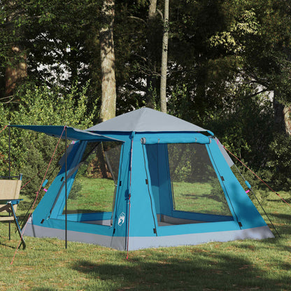 vidaXL Instant Tent with Rainfly 3-Person Quick-Release with Roof Blue