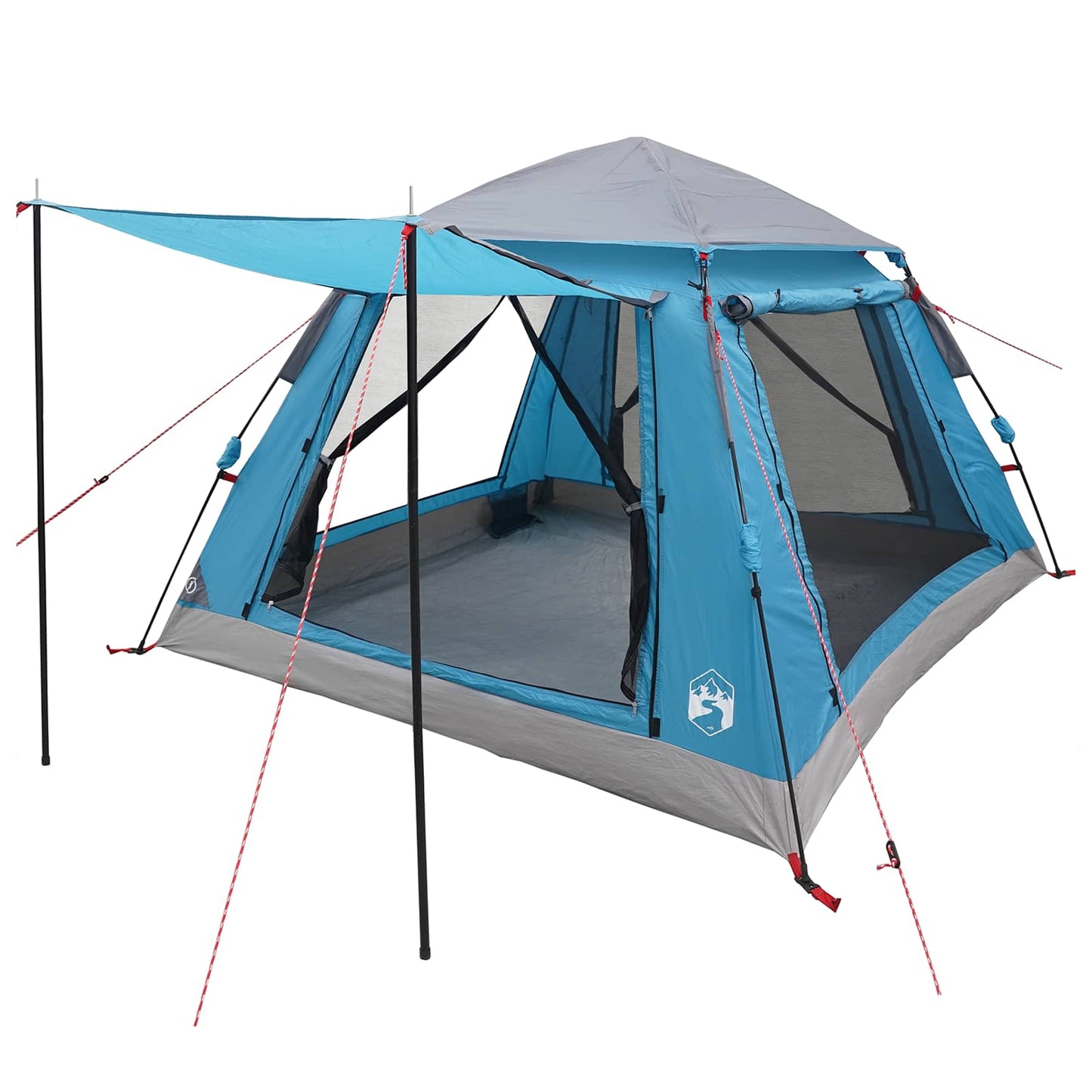 vidaXL Instant Tent with Rainfly 3-Person Quick-Release with Roof Blue