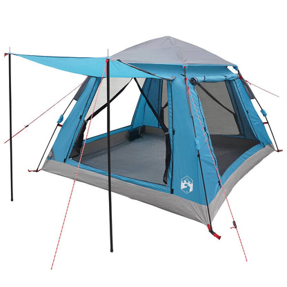 vidaXL Instant Tent with Rainfly 3-Person Quick-Release with Roof Blue