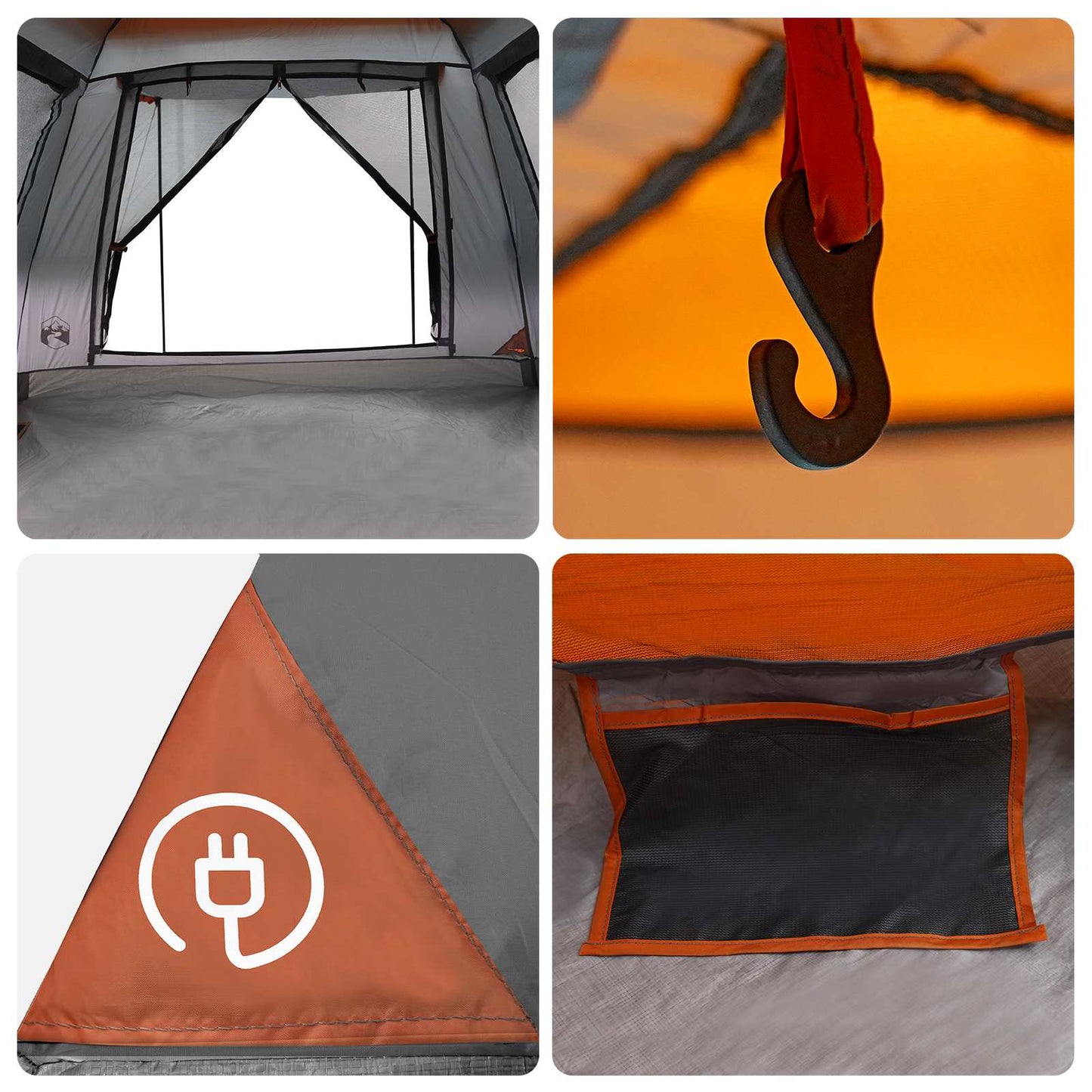 vidaXL Instant Tent with Rainfly 3-Person Quick-Release 185T Polyester