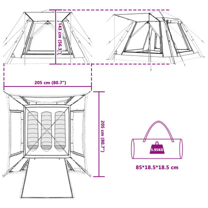 vidaXL Instant Tent with Rainfly 3-Person Quick-Release 185T Polyester