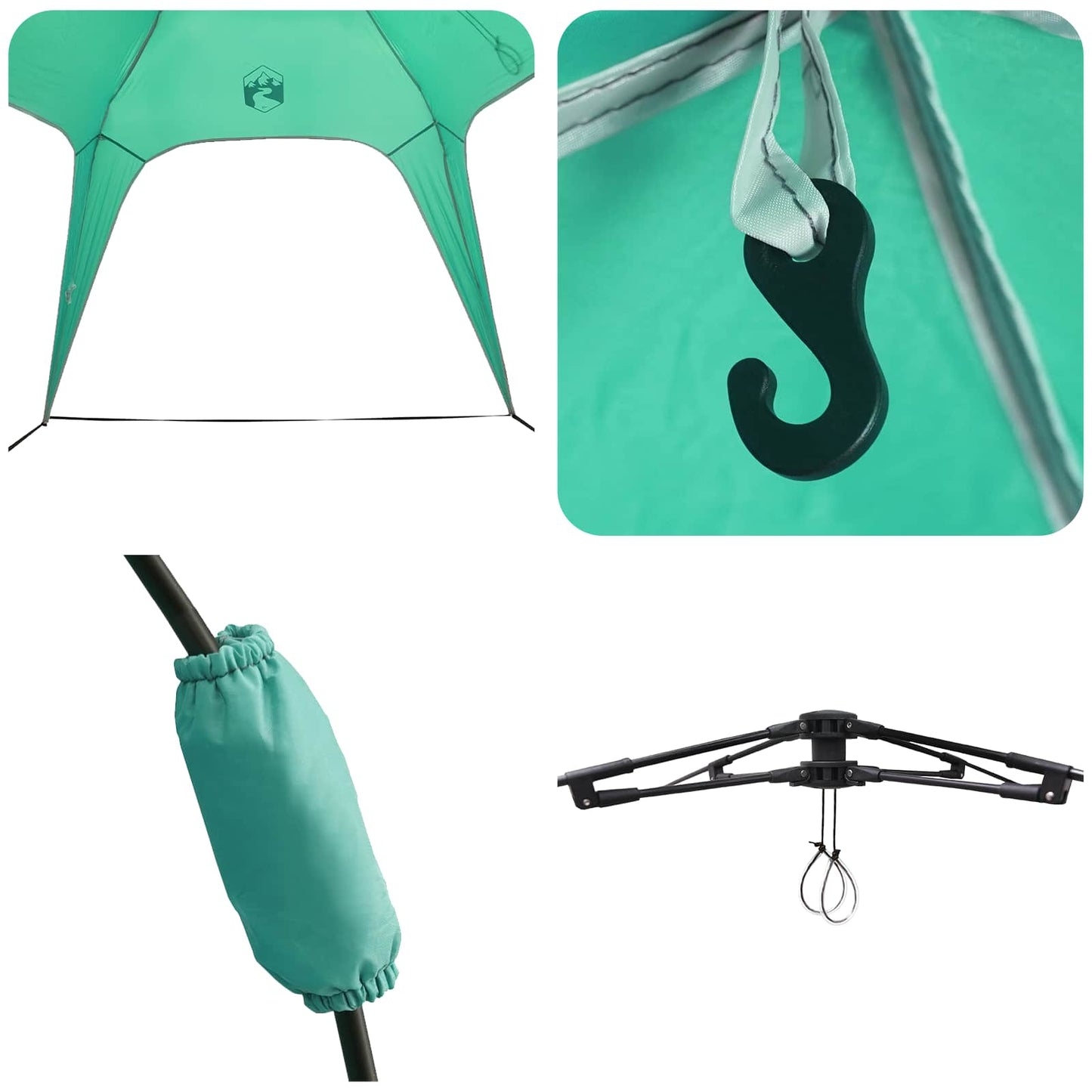 vidaXL Instant Tent 4-Person Quick-Release Sea Green 185T Polyester