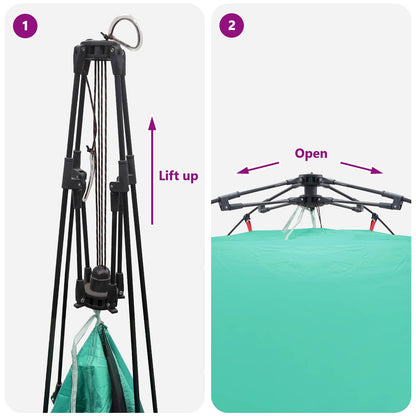 vidaXL Instant Tent 4-Person Quick-Release Sea Green 185T Polyester