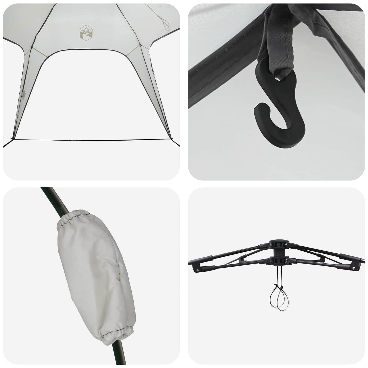 vidaXL Instant Tent 4-Person Quick-Release Grey 260 x 260 x 197 cm