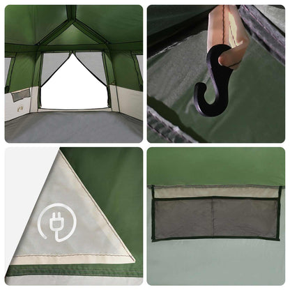 vidaXL Instant Tent with Rainfly 12-Person Quick-Release Green