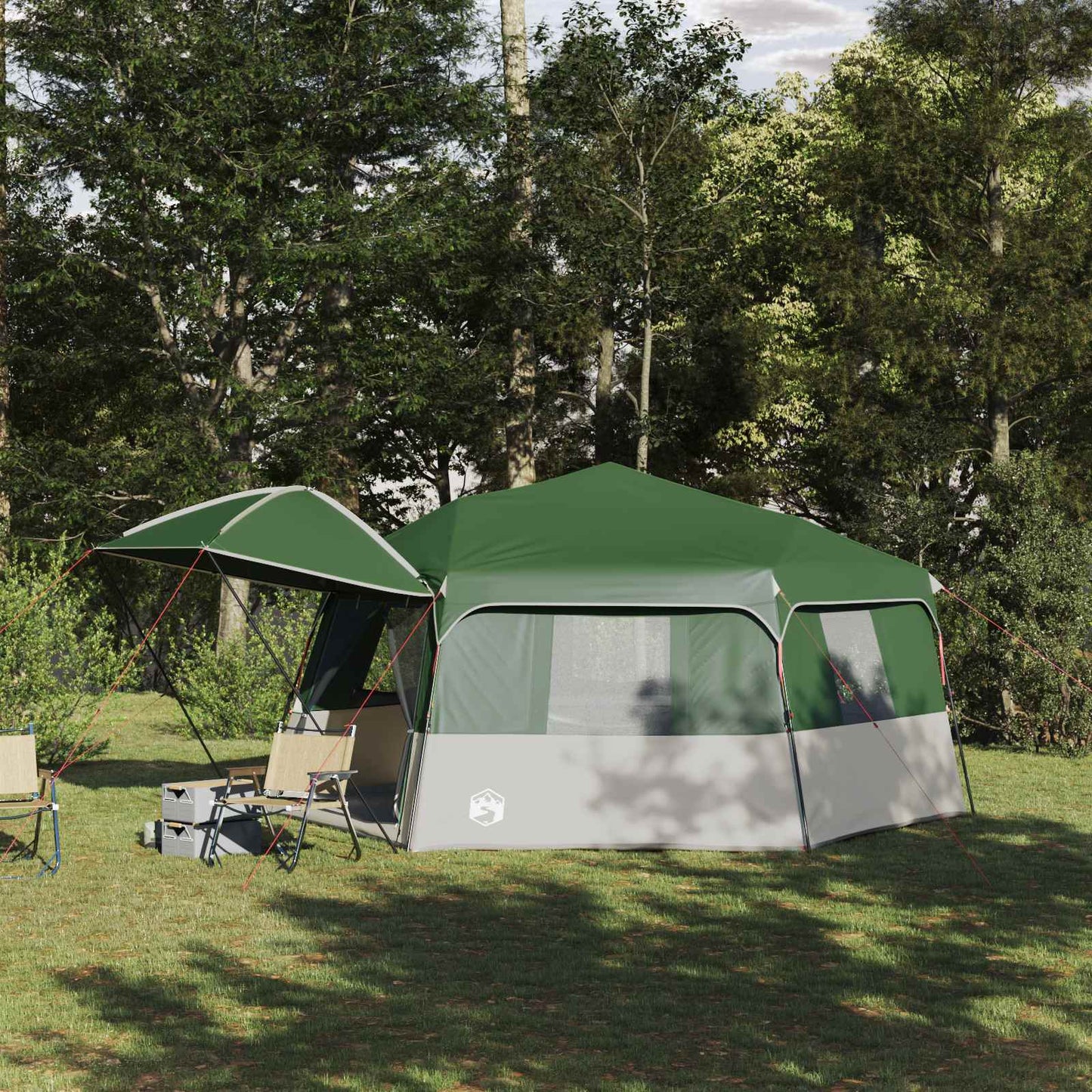 vidaXL Instant Tent with Rainfly 12-Person Quick-Release Green