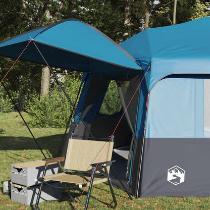 vidaXL Instant Tent with Rainfly 12-Person Quick-Release Blue