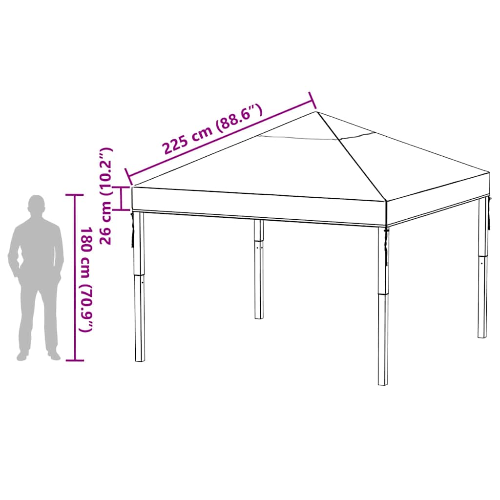 vidaXL Gazebo Cover Replacement 300 x 300 x 26 cm Transparent PVC
