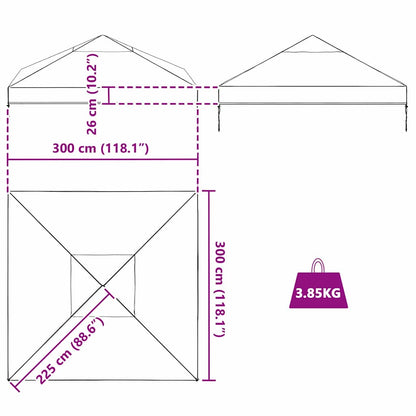 vidaXL Gazebo Cover Replacement 300 x 300 x 26 cm Transparent PVC