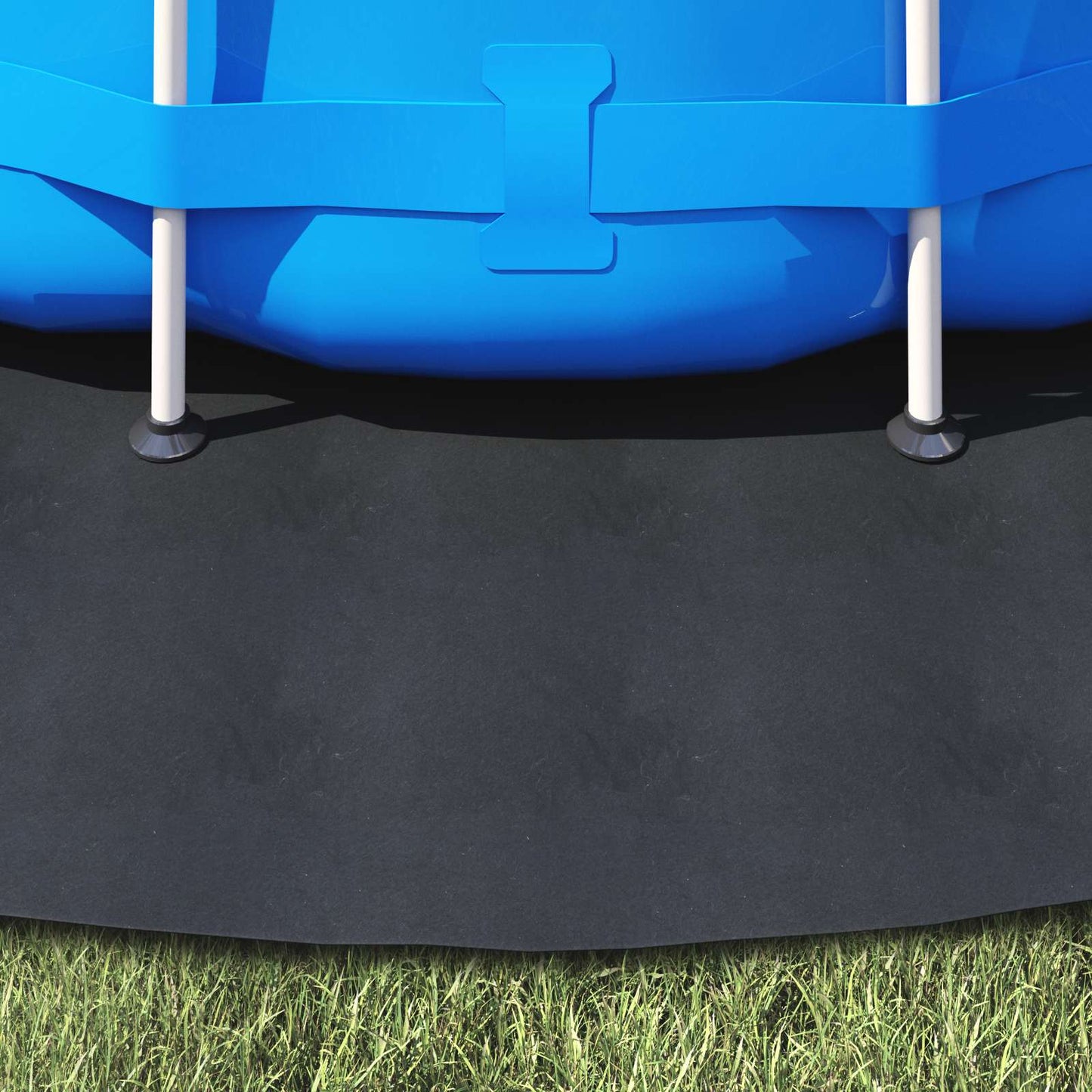 vidaXL Pool Ground Sheet Ø 396 cm (2 mm) Round Non-woven Fabric Black