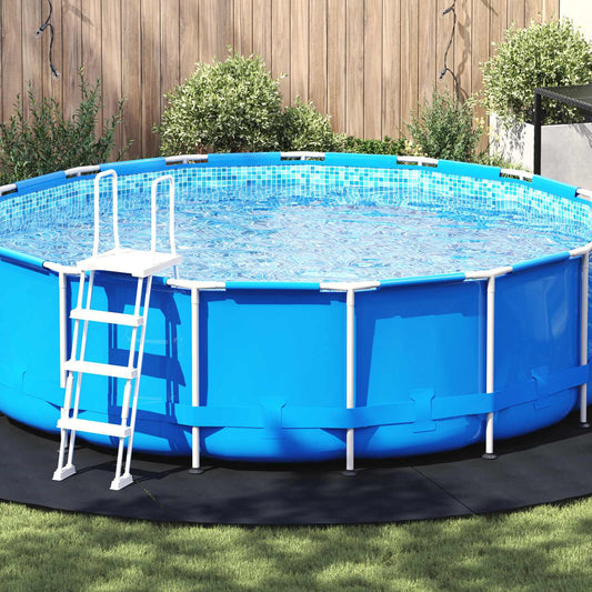 vidaXL Pool Ground Sheet Ø 500 cm (2 mm) Round Non-woven Fabric Black
