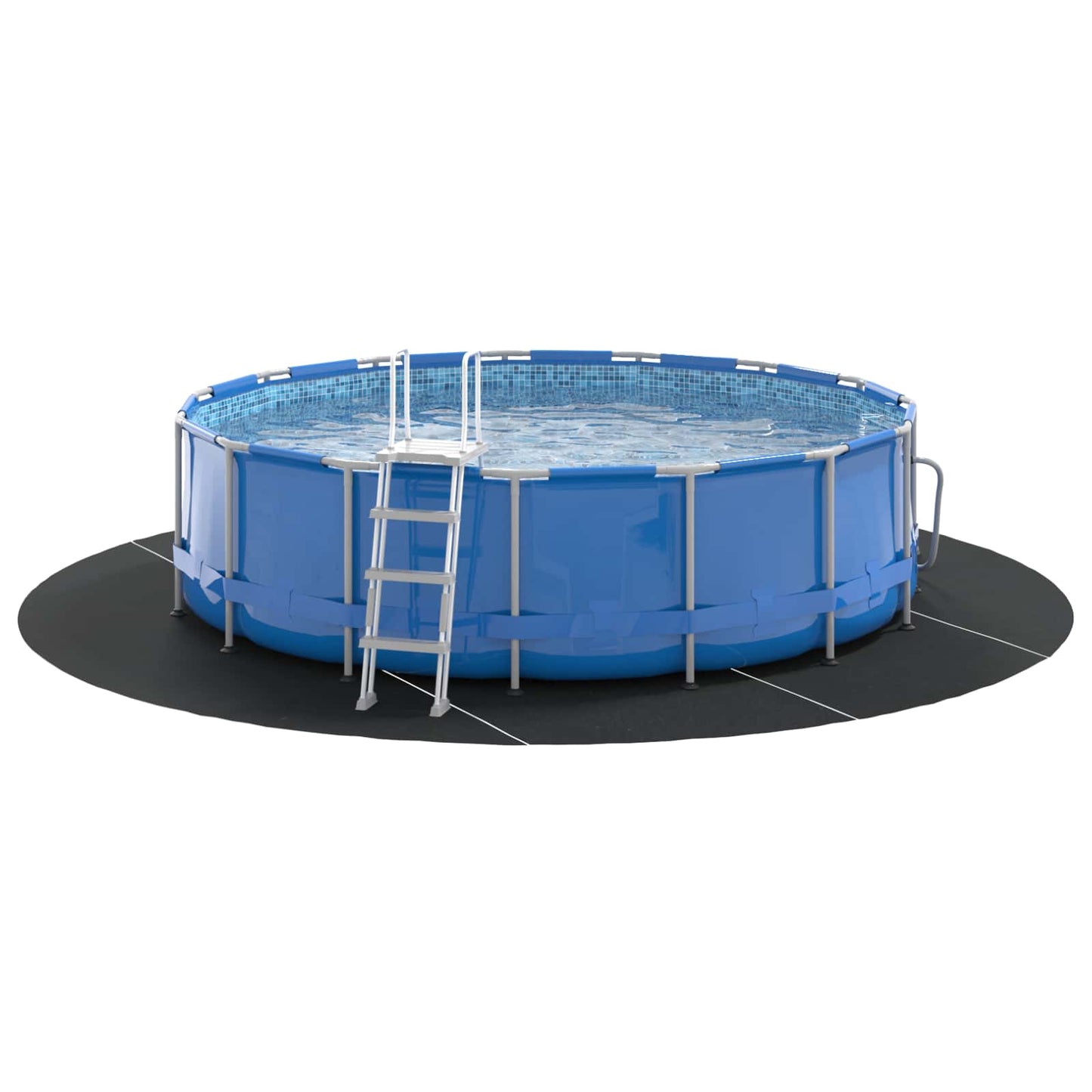vidaXL Pool Ground Sheet Ø 500 cm (2 mm) Round Non-woven Fabric Black