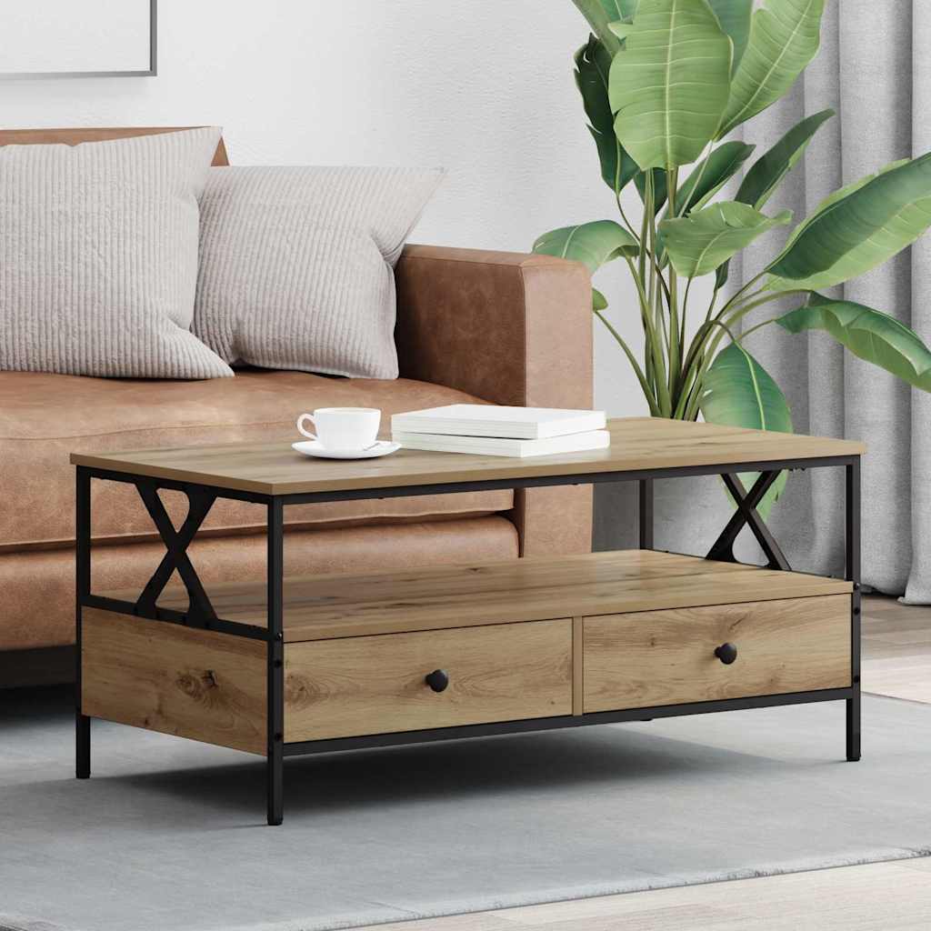 vidaXL Coffee Table Artisan oak 100 x 51 x 45 cm Engineered wood