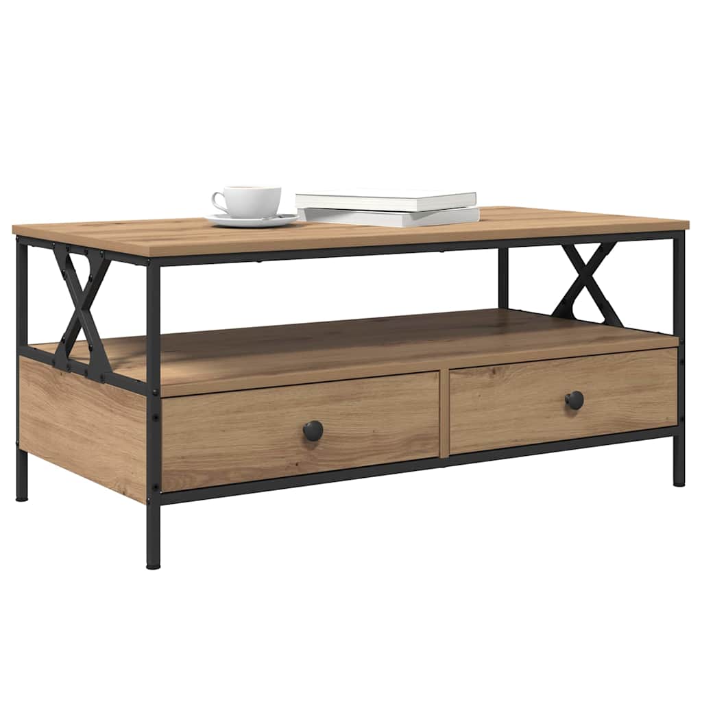 vidaXL Coffee Table Artisan oak 100 x 51 x 45 cm Engineered wood