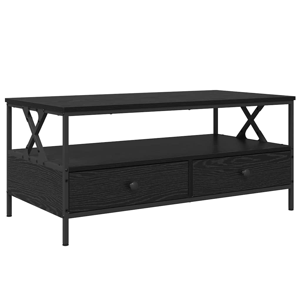 vidaXL Coffee Table Black oak 100 x 51 x 45 cm Engineered wood