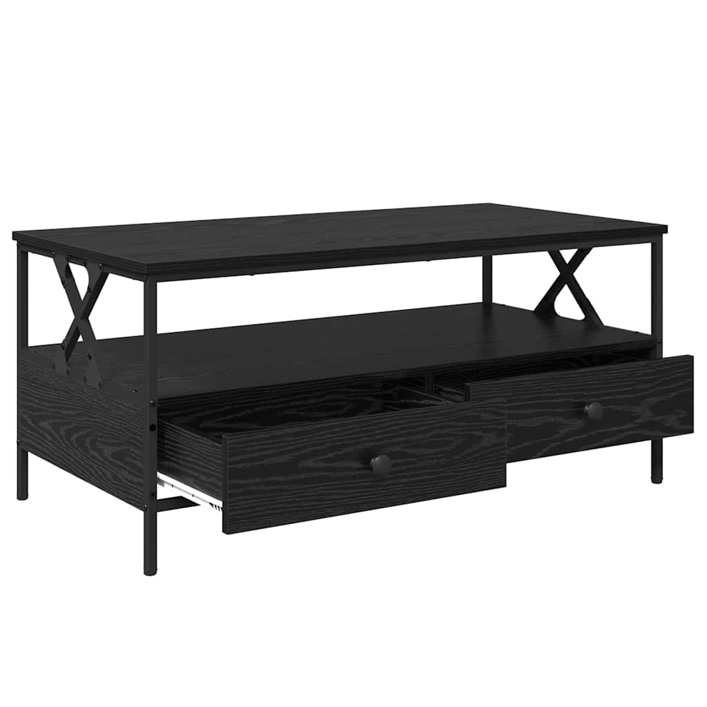 vidaXL Coffee Table Black oak 100 x 51 x 45 cm Engineered wood
