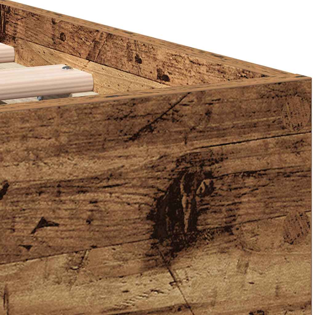 vidaXL Bed Frame Old Wood 203 x 95 x 70 cm Engineered Wood