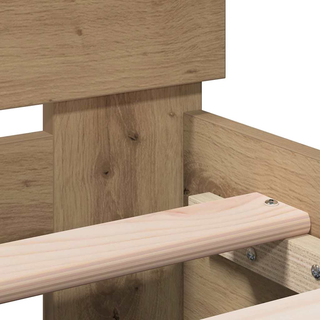 vidaXL Bed Frame Artisan Oak 203 x 95 x 70 cm Engineered Wood