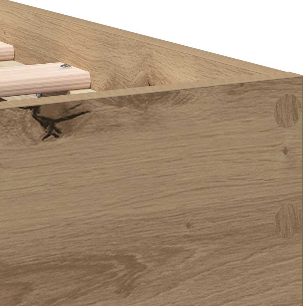 vidaXL Bed Frame Artisan Oak 203 x 95 x 70 cm Engineered Wood