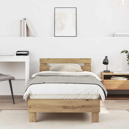 vidaXL Bed Frame Artisan Oak 203 x 95 x 70 cm Engineered Wood