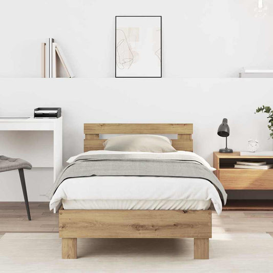 vidaXL Bed Frame Artisan Oak 203 x 95 x 70 cm Engineered Wood