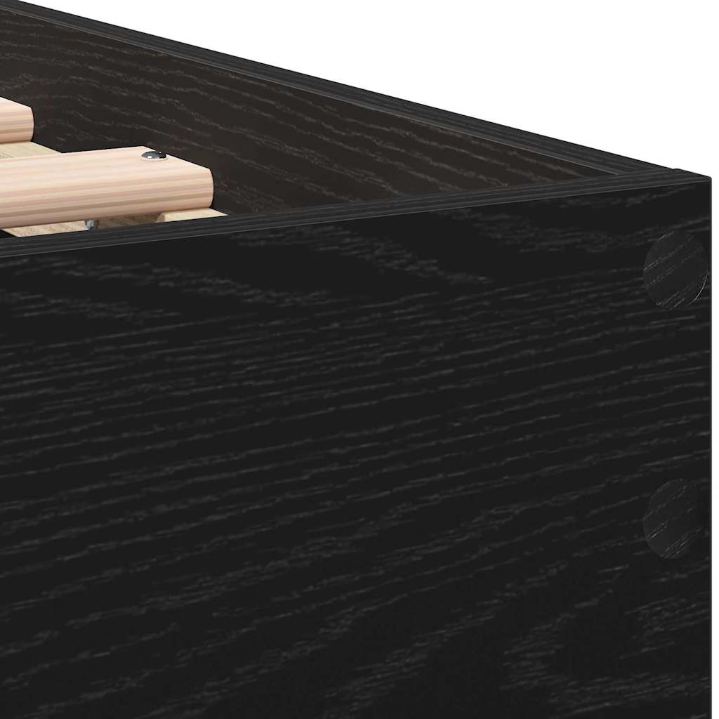 vidaXL Bed Frame Black Oak 203 x 95 x 70 cm Engineered Wood