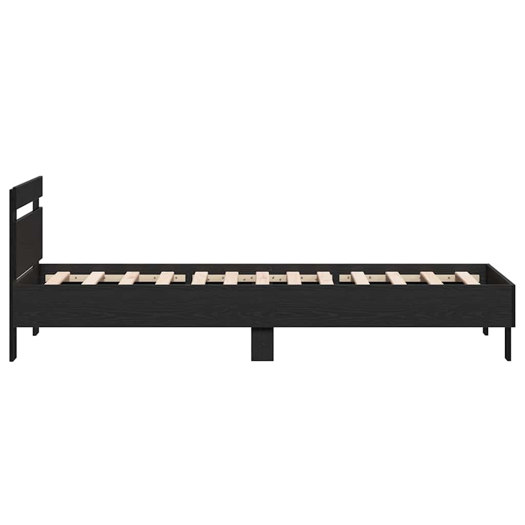 vidaXL Bed Frame Black Oak 203 x 95 x 70 cm Engineered Wood