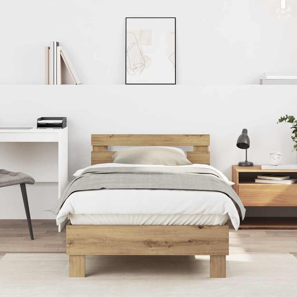 vidaXL Bed Frame Artisan Oak 193 x 95 x 88 cm Engineered Wood
