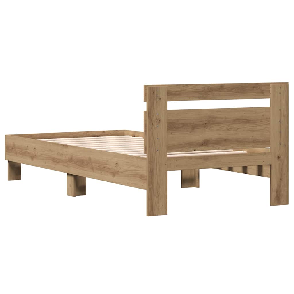 vidaXL Bed Frame Artisan Oak 193 x 95 x 88 cm Engineered Wood