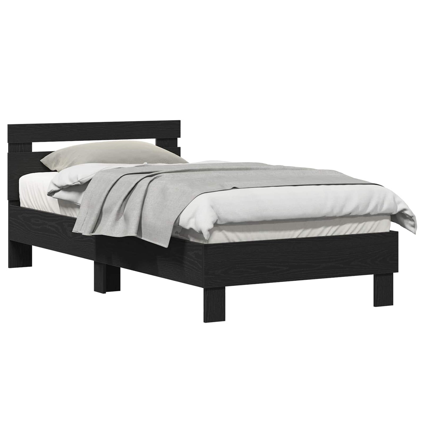 vidaXL Bed Frame Black Oak 193 x 95 x 88 cm Engineered Wood