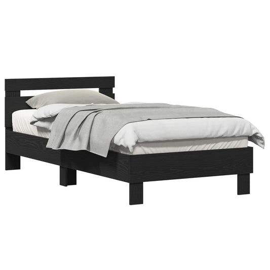 vidaXL Bed Frame Black Oak 193 x 95 x 88 cm Engineered Wood