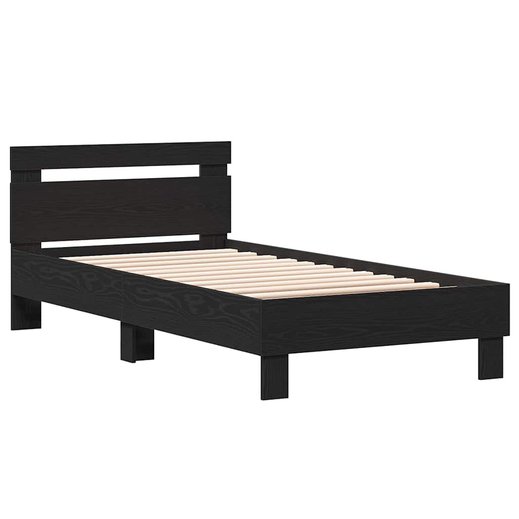 vidaXL Bed Frame Black Oak 193 x 95 x 88 cm Engineered Wood