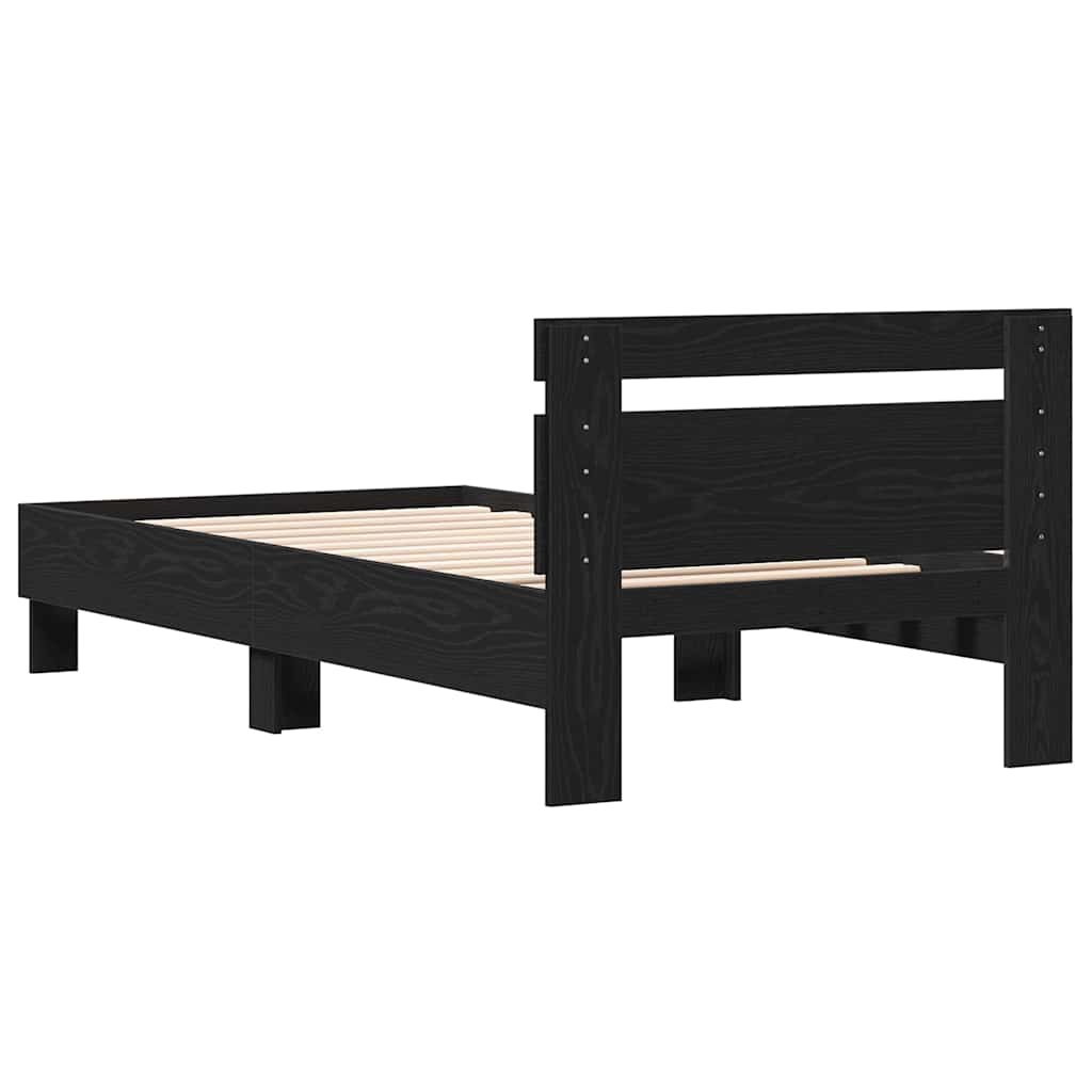 vidaXL Bed Frame Black Oak 193 x 95 x 88 cm Engineered Wood