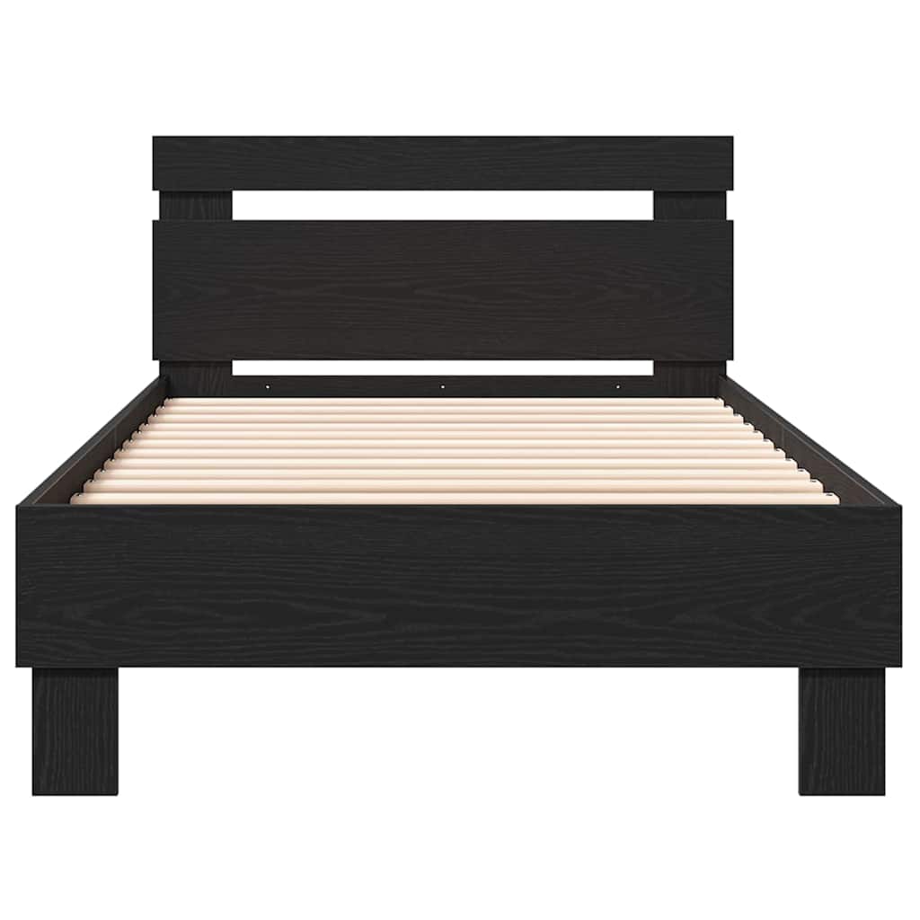 vidaXL Bed Frame Black Oak 193 x 95 x 88 cm Engineered Wood