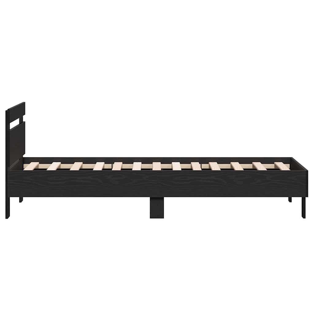 vidaXL Bed Frame Black Oak 193 x 95 x 88 cm Engineered Wood