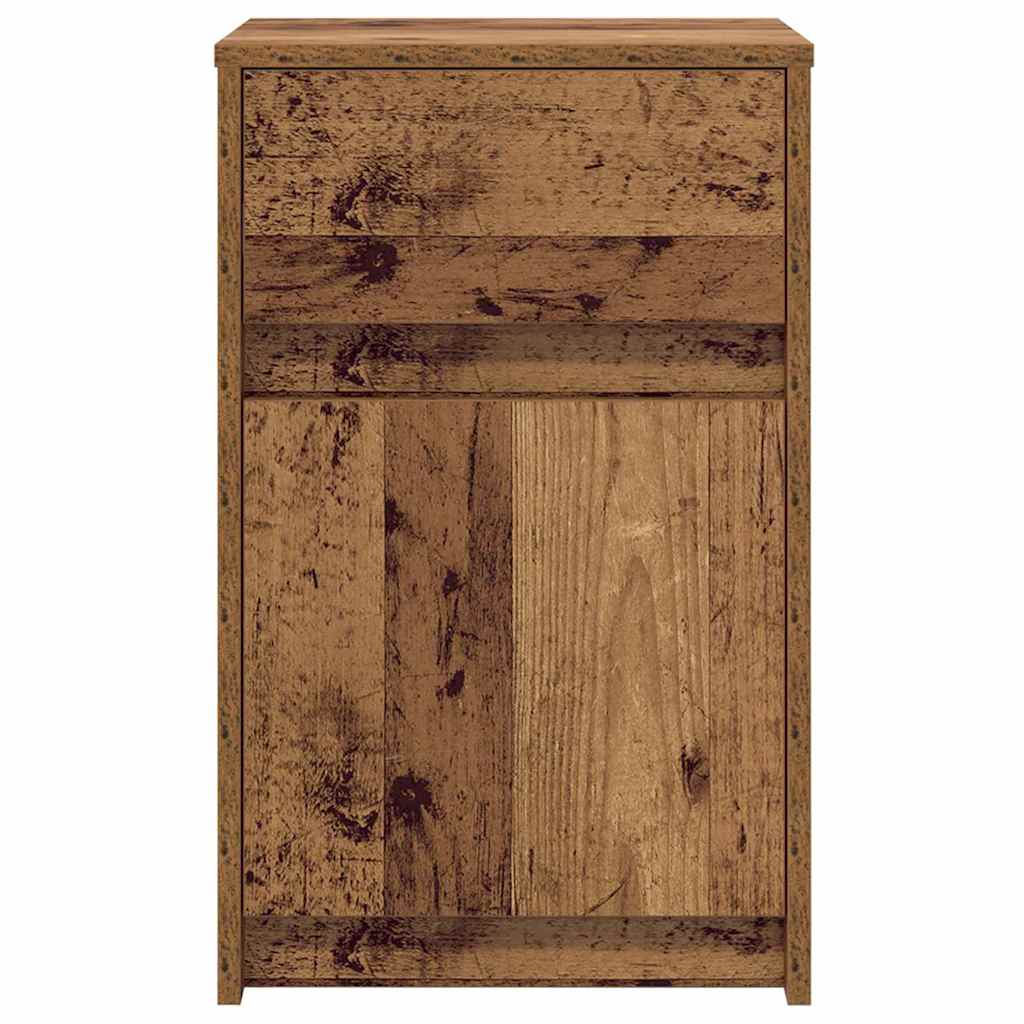vidaXL LED Bedside Cabinet 2 pcs Old wood 38 x 34 x 61 cm