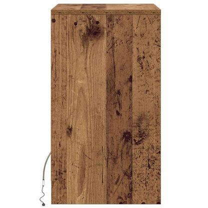 vidaXL LED Bedside Cabinet 2 pcs Old wood 38 x 34 x 61 cm