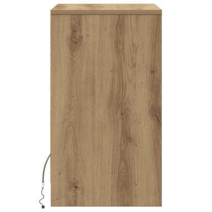 vidaXL LED Bedside Cabinet Artisan oak 38 x 34 x 61 cm Engineered wood
