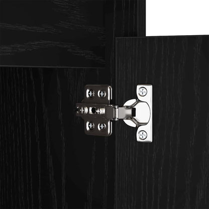 vidaXL LED Bedside Cabinet 2 pcs Black oak 38 x 34 x 61 cm