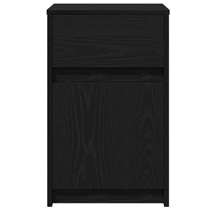 vidaXL LED Bedside Cabinet 2 pcs Black oak 38 x 34 x 61 cm