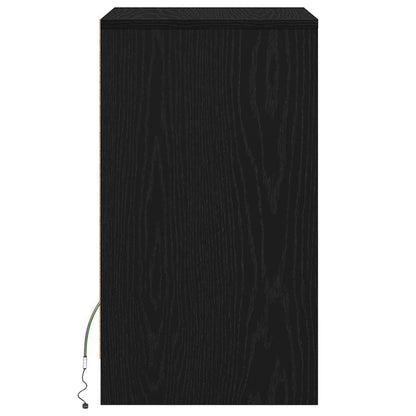 vidaXL LED Bedside Cabinet 2 pcs Black oak 38 x 34 x 61 cm
