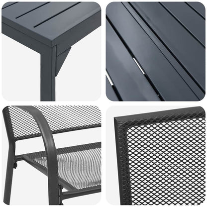 vidaXL Garden Dining Set 7 pcs Anthracite Powder-coated Steel