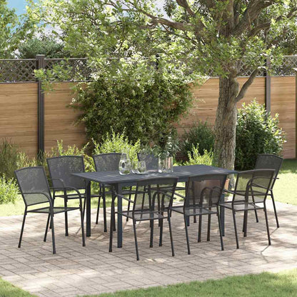 vidaXL Garden Dining Set 9 pcs Anthracite Powder-coated Steel