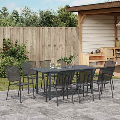 vidaXL Garden Dining Set 9 pcs Anthracite Powder-coated Steel