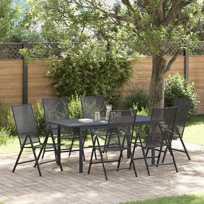 vidaXL Garden Dining Set 7 pcs Anthracite Powder-coated Steel